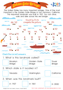 Golden Gate Bridge Worksheet: Free Printable PDF for Kids